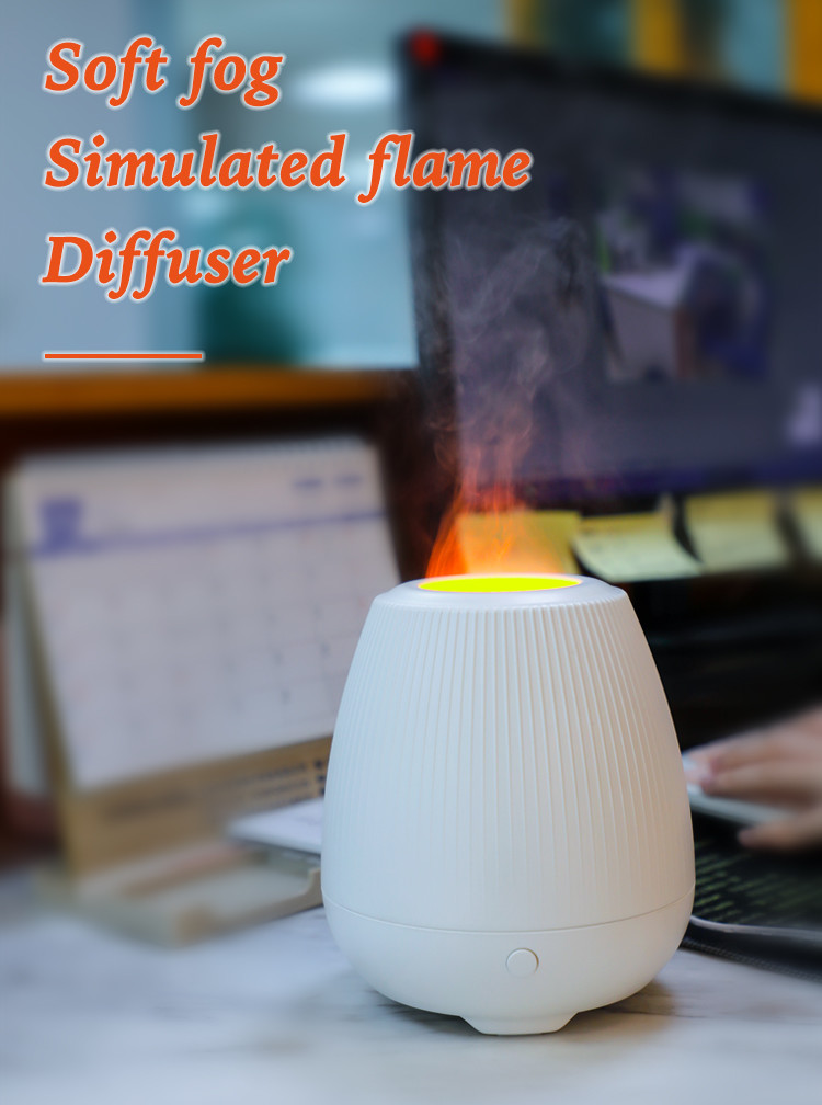 Flame Aromatherapy Air Humidifier Night Light Mist For Office Home