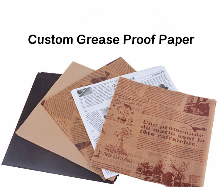 ODM Kraft Greaseproof Wrapping Paper Sheets Packing Customized Logo