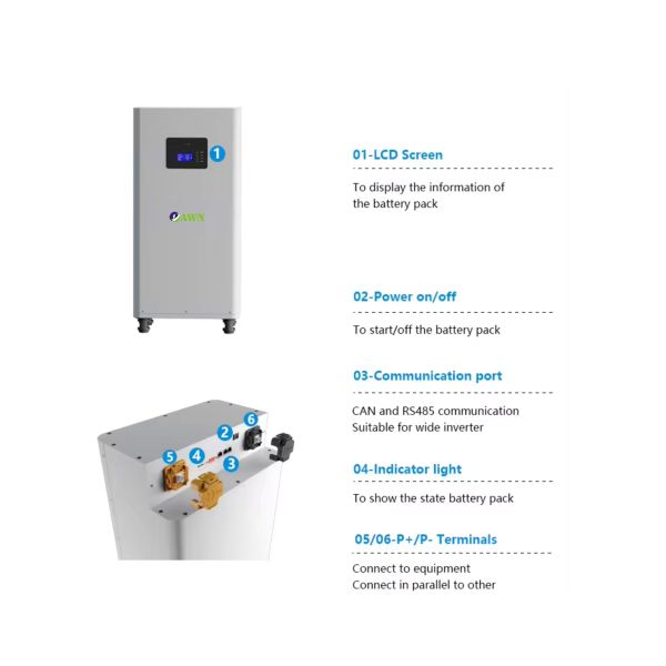 Solar Power Home Energy Storage Lithium Battery Pack 51.2V 200AH 15KWH 51.2V 314AH Battery Box 51.2V Battery