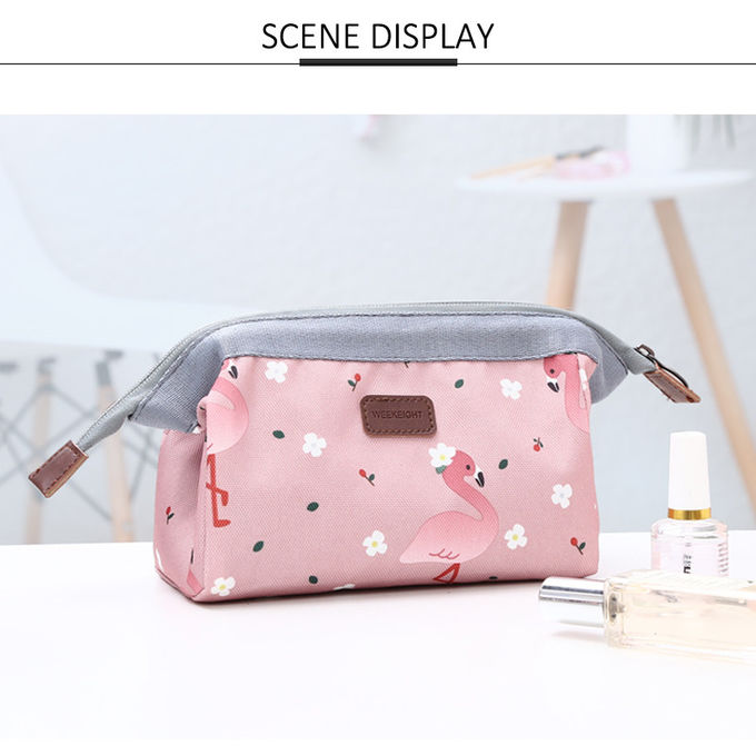Hot Selling Multi-Function Pink Printed Korean Toiletry Wash Zipper Bag
