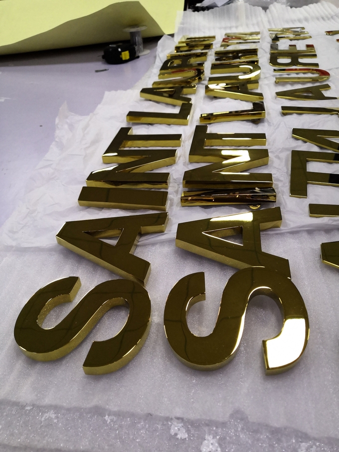60mm Brushed Stainless Steel Letters , Decorative 3D Mirrored Letters