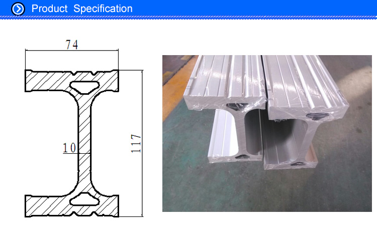 ALUMINUM I BEAM PROFILES FOR TEXTILE MACHINERY PARTS