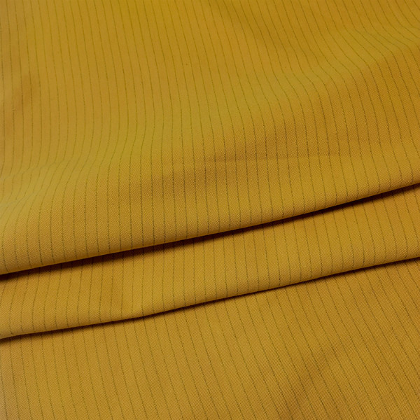 1cm Stripe 98% Cotton 2% Carbon Anti Static Fabric For Cleanroom
