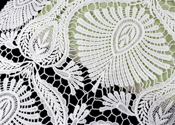 Heavy Embroidey Polyester Lace Fabric With French Venice Guipure DTM Azo Free
