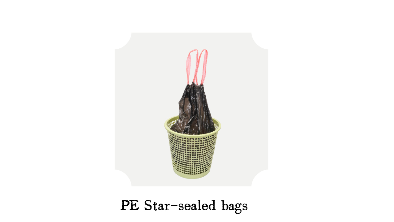 Colorful Customizable Star Seal Clear Plastic Bags On Roll For Office Kitchen And Bedroom Waste Bin