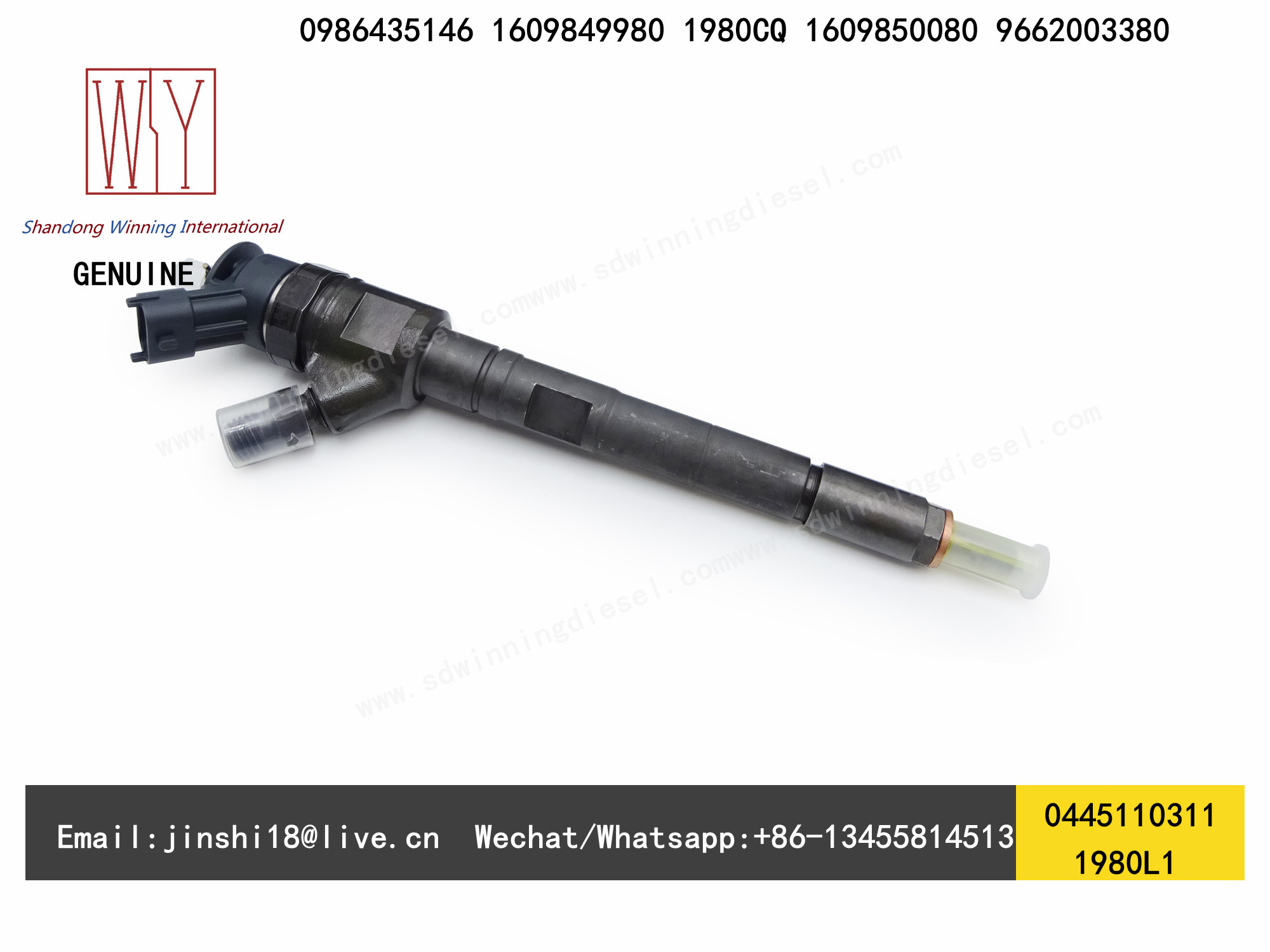 BOSCH GENUINE AND BRAND NEW DIESEL COMMON RAIL FUEL INJECTOR 0445110311 0986435146 1980L1 1609849980 1980CQ 9662003380