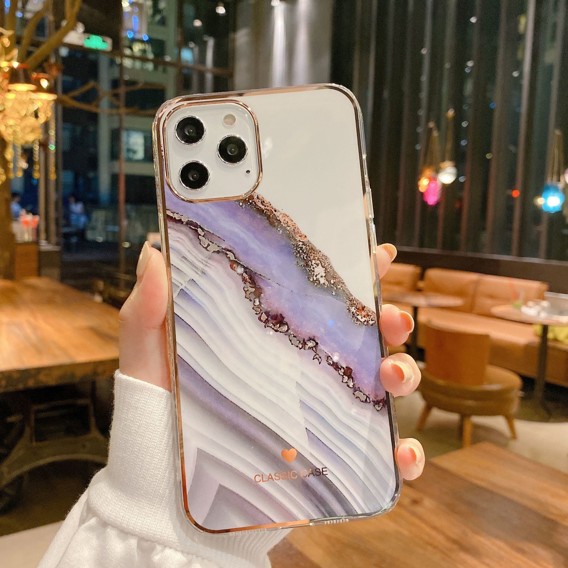 BiDa Marble Phone Case Shock Free Classic Gold Foil Protective Case For Iphone 11 Pro