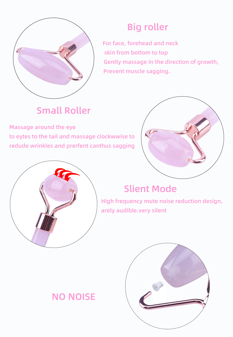 Pink Face Massager Roller , Jade Massager Roller OEM ODM Service
