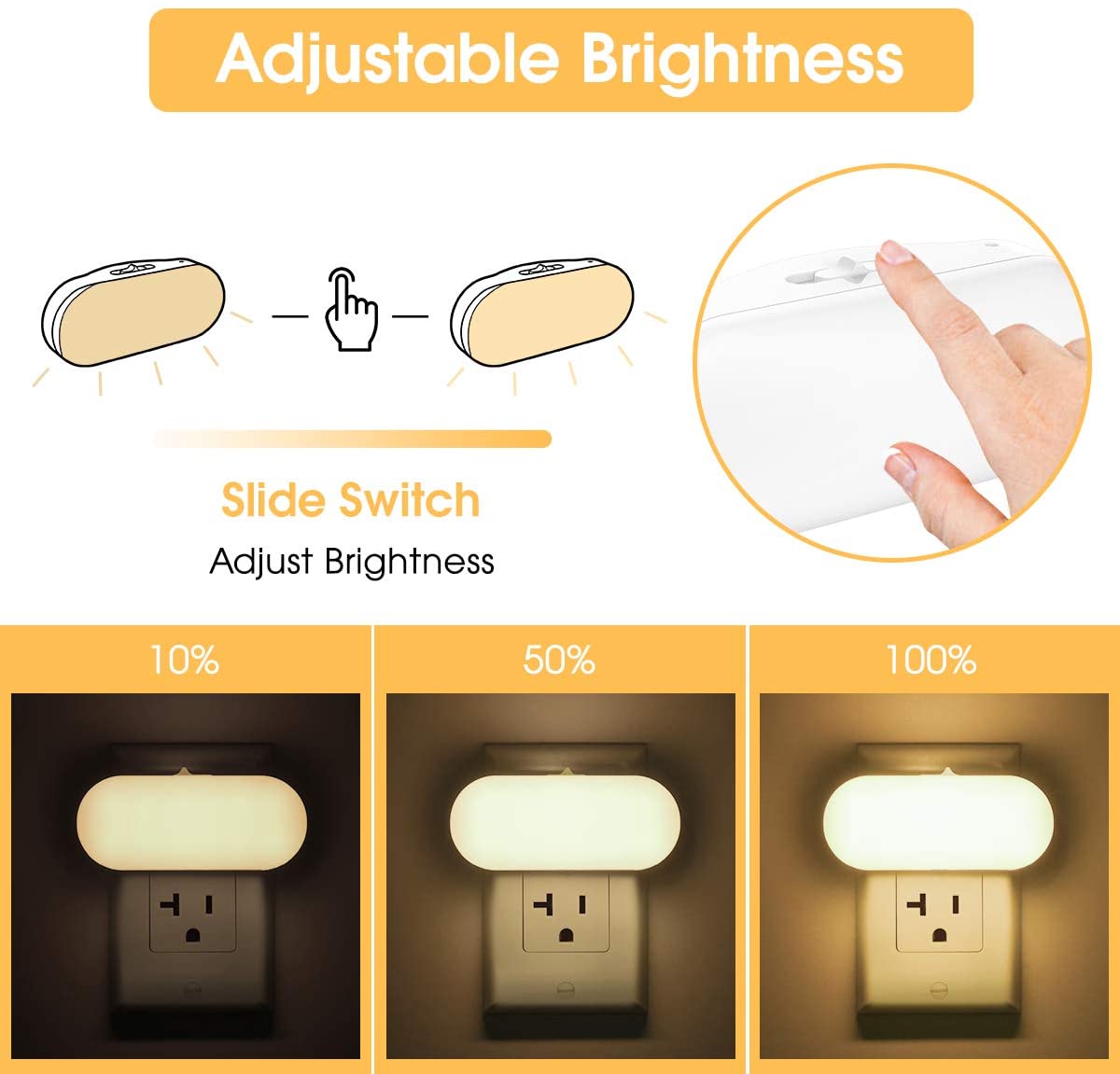 12pcs Led AC110V Children'S Plug In Night Light / Amber Led Night Light