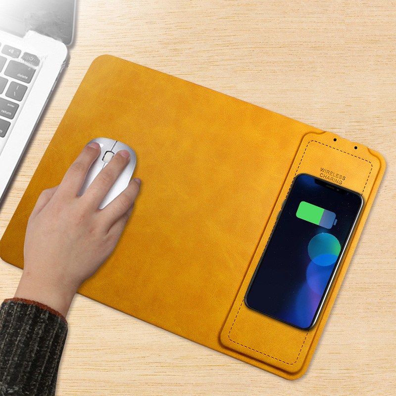 MOUSE PAD WIRELESS CHARGER 2018 10W 2 int 1 q black fast wireless phone charger large pu mouse pad for mobile phones