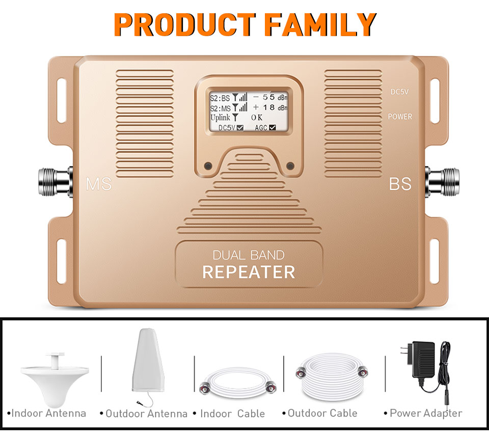OEM ODM Dual Output Mobile Signal Boosters 2G 3G 4G Cellular Amplifier