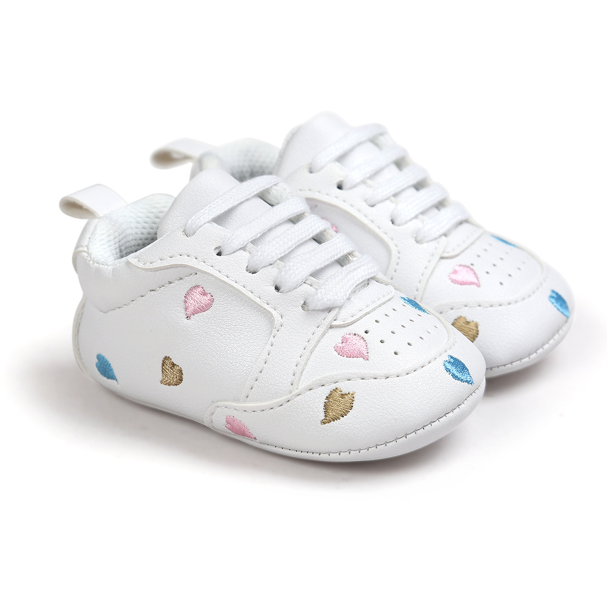Amazon hot PU Leather sneakers white casual boy shoes new born kids first walking shoes baby boy