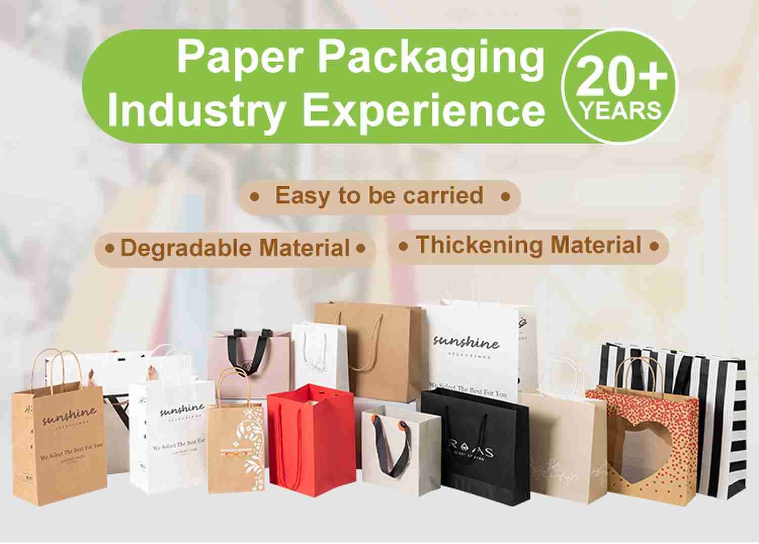 100% Recyclable Kraft Brown Shopping Bags Paperbag Custom Packaging FSC certificate