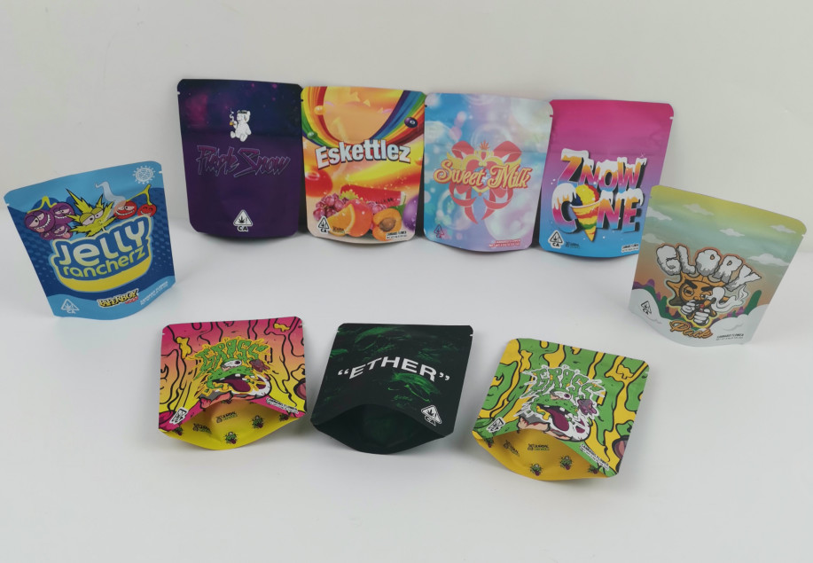 CBD Weed Marijuana Packaging Bag 420 Digital Printing Doypack Die Cut Herbal Incense