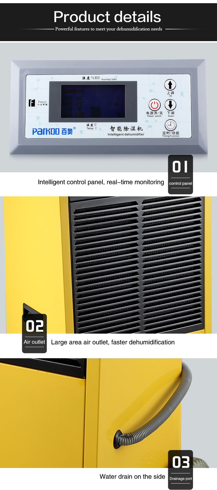 Commercial Portable R290 Refrigerant Dehumidifier Air Dryer Industrial