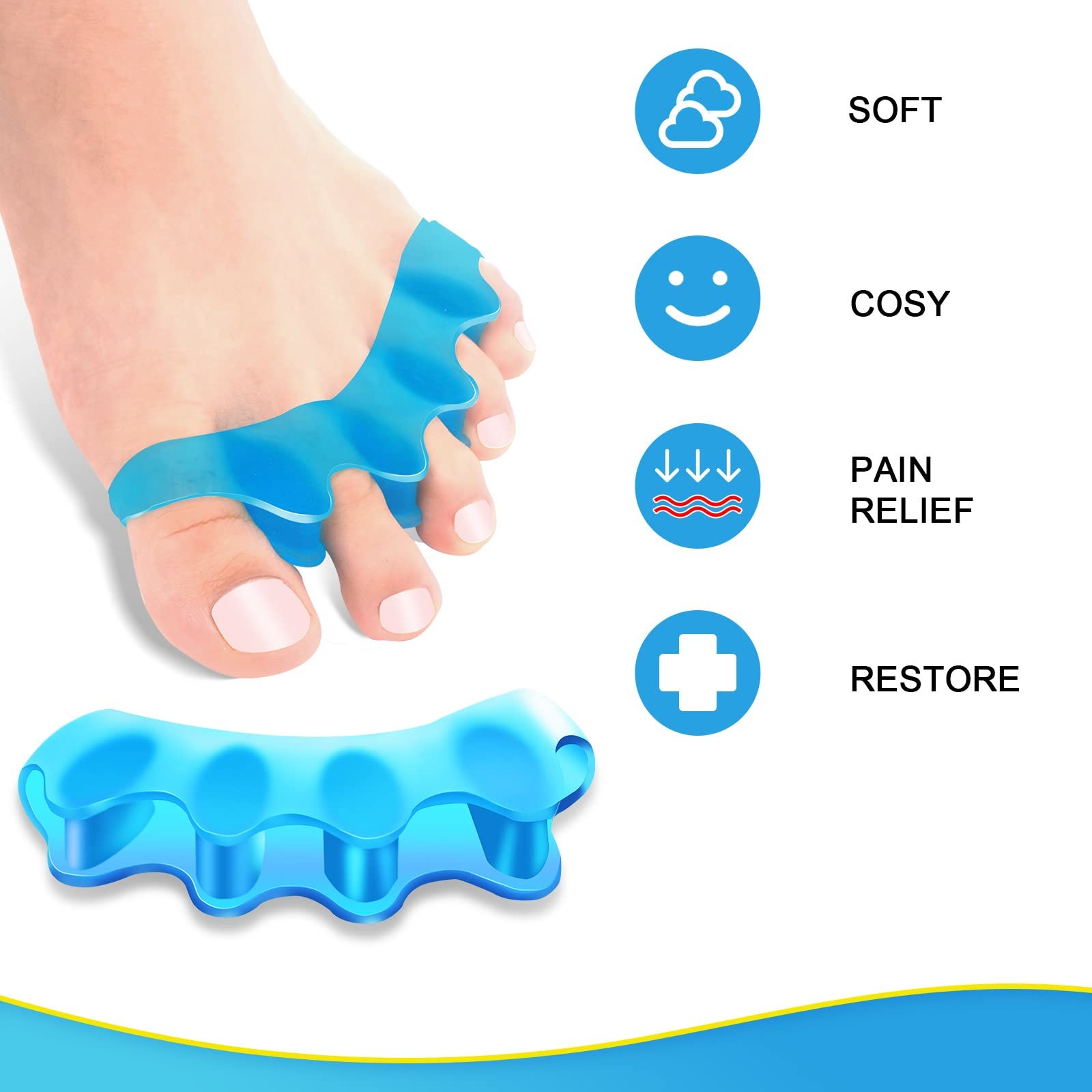 Silicone Toe Spacers For Correct Toe , Silicone Toe Separators For Bunions