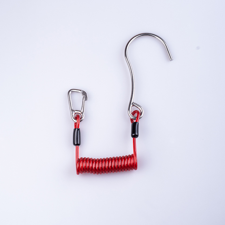 Colorful Scuba Diving Single Head Wire Core Lanyard Reef Hook
