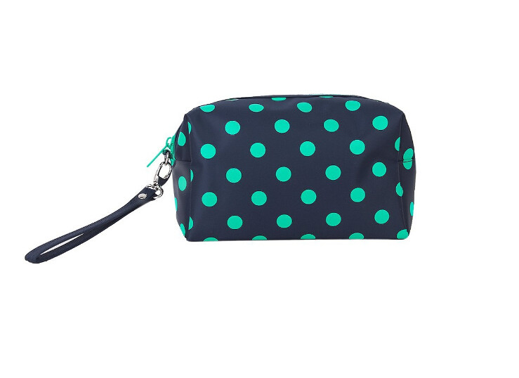 Multi Colored Compact Zipper Pencil Bag Ladies Cosmetic Pouch Polyester
