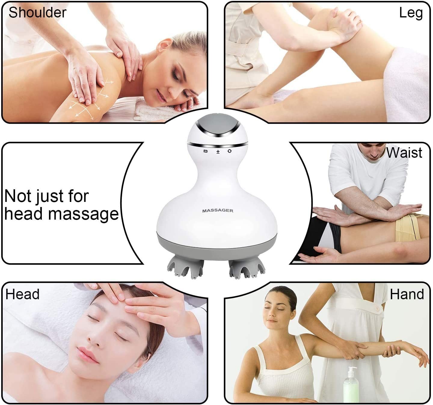 Hair Electric Head Scalp Massager USB Charging IPX7 Waterproof