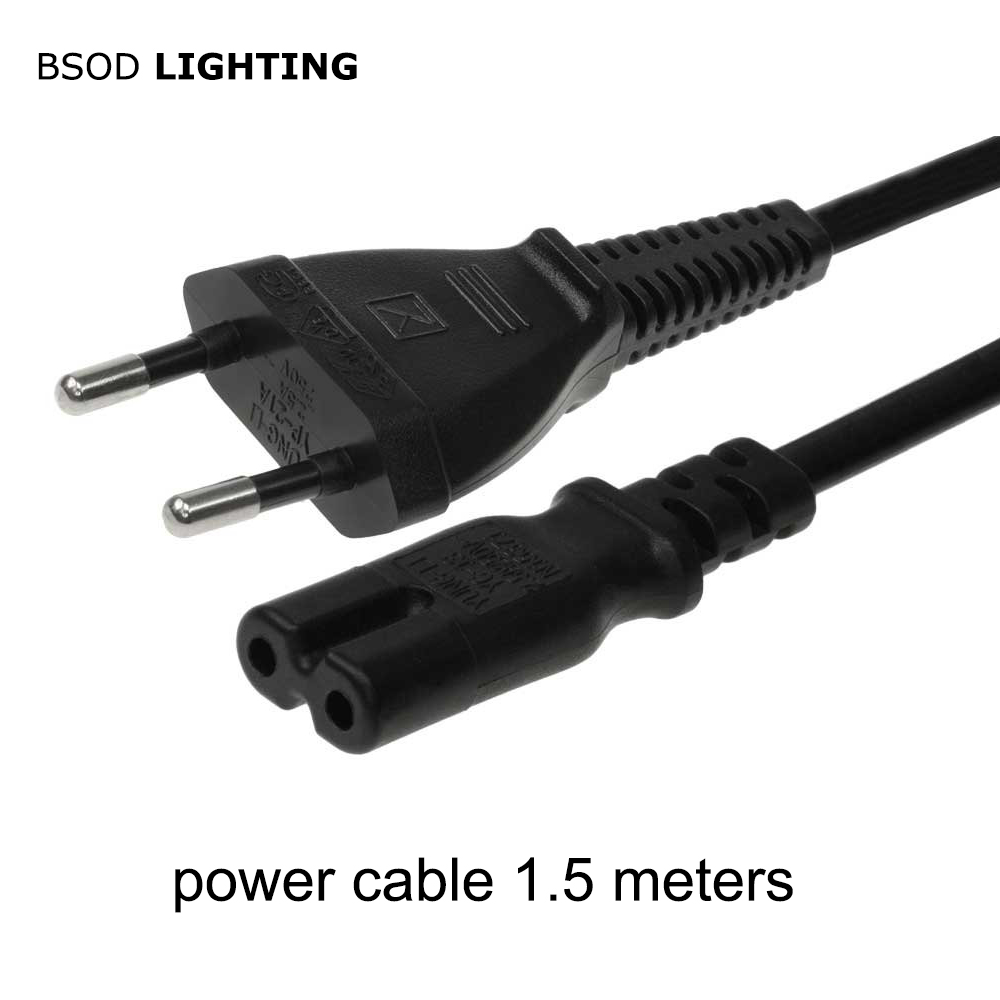 2Pin EU Power Cable 250V 2.5A DC Plug Power Cord IEC Female End