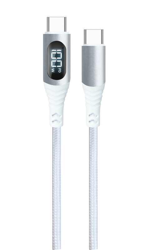 100cm Length Smart USB-C To USB-C Charging Cable with Digital Wattage Display and Customized OEM Support