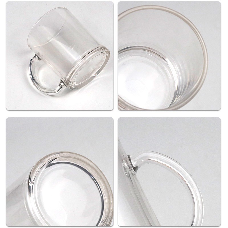 Coated Transparent Clear Sublimation Glass Mug 11oz Smooth Finish