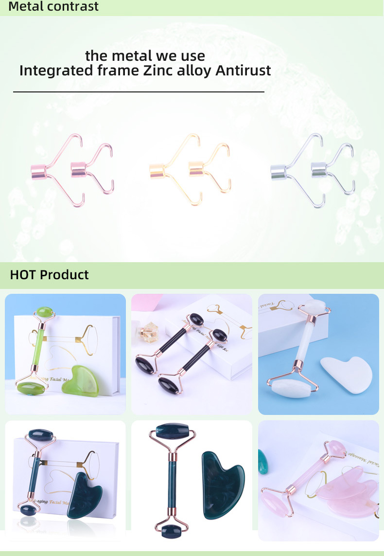 White Jade Face Roller , Rose Quartz Stone Roller 56g Free Sample