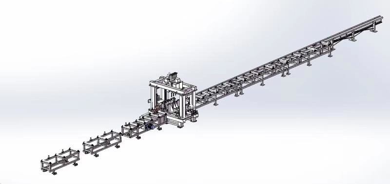Multifunctional CNC H Beam Drilling and Band Sawing Machine Line Used in Steel Structure Industry