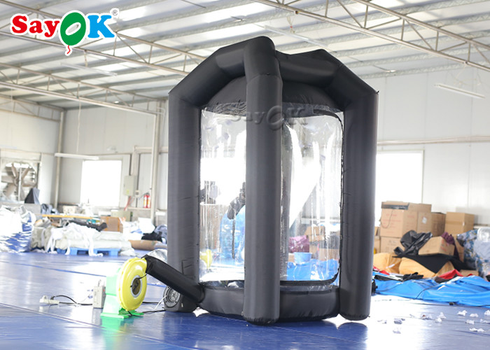 Black Cube Inflatable Money Grab Booth Machine For Event CE SGS ROHS