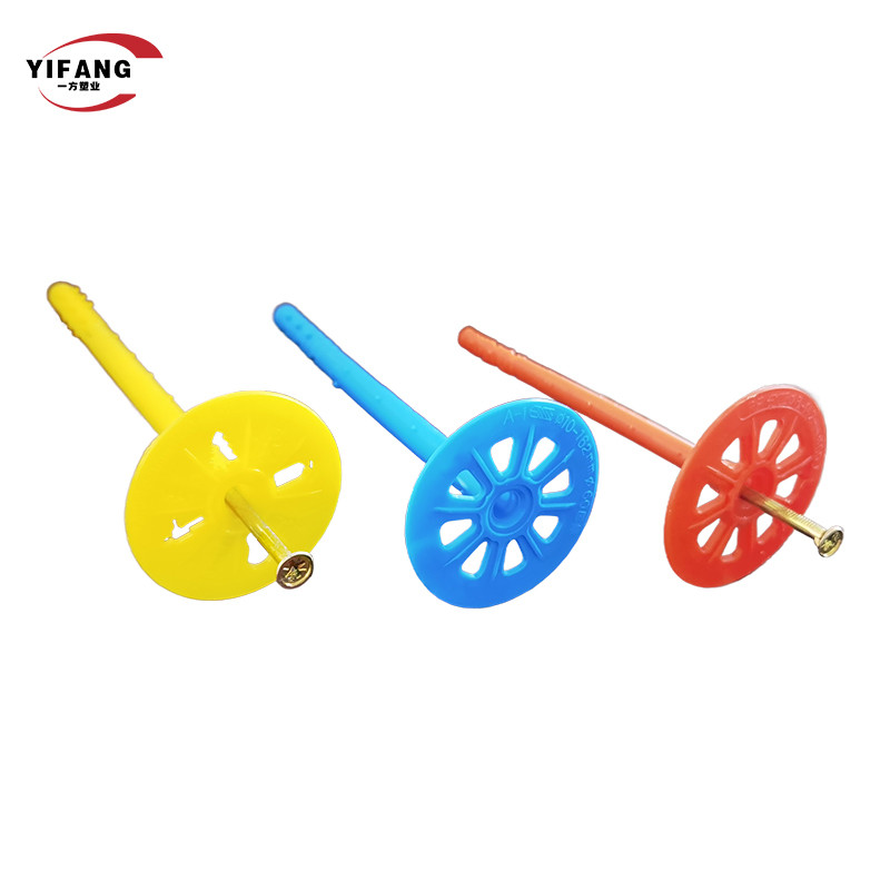 60mm Washer Plastic Insulation Anchors 8*95mm With Steel Nail Interior
