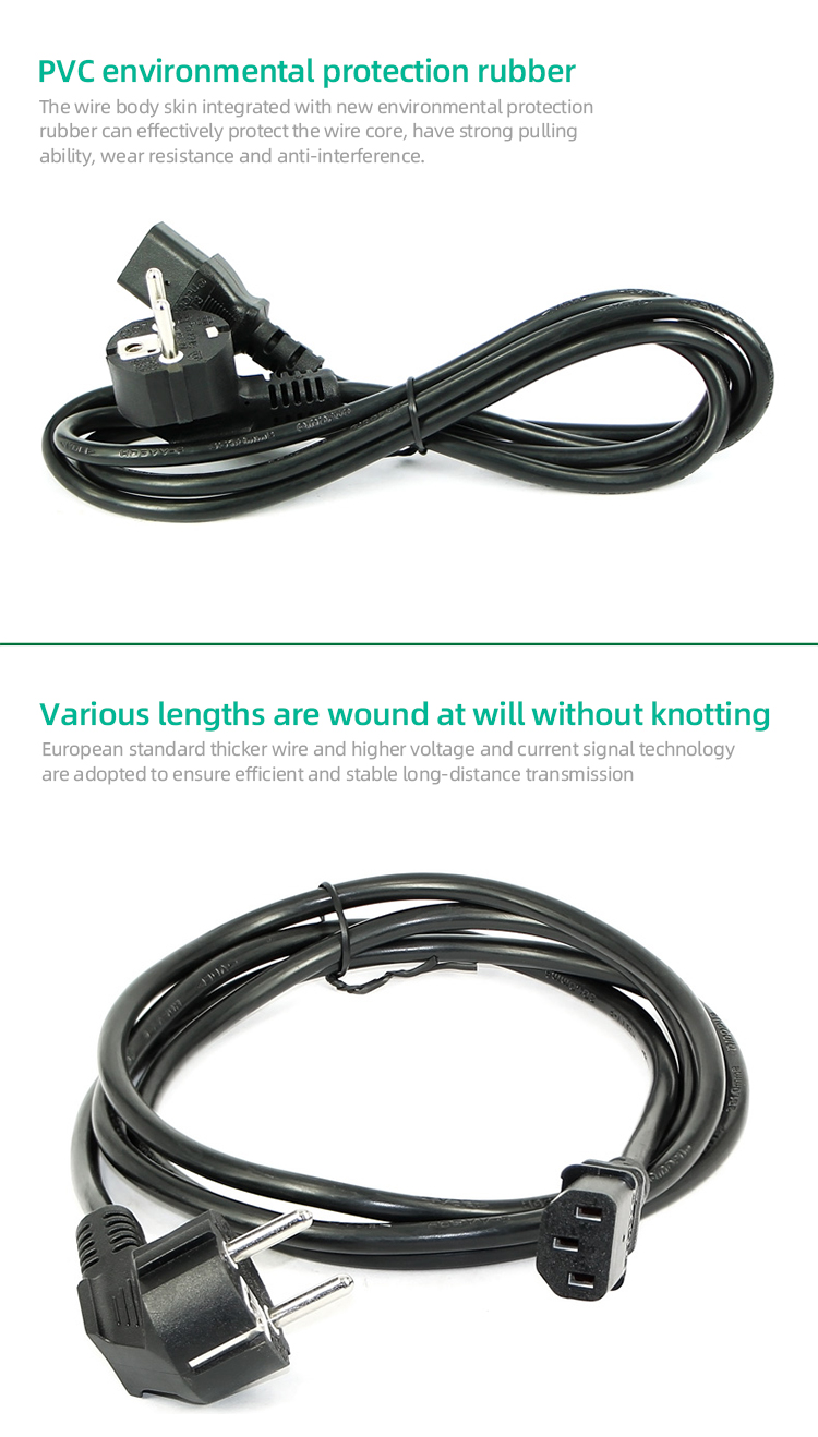 3 Pin Computer Desktop Accessories 1.5M 110V-250V EU Power Cord For PSU