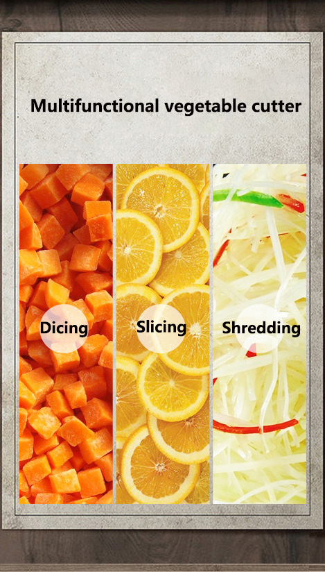 Commercial Electric Vegetable Cutter for Dicing Carrots Potatoes Cucumbers and Onions