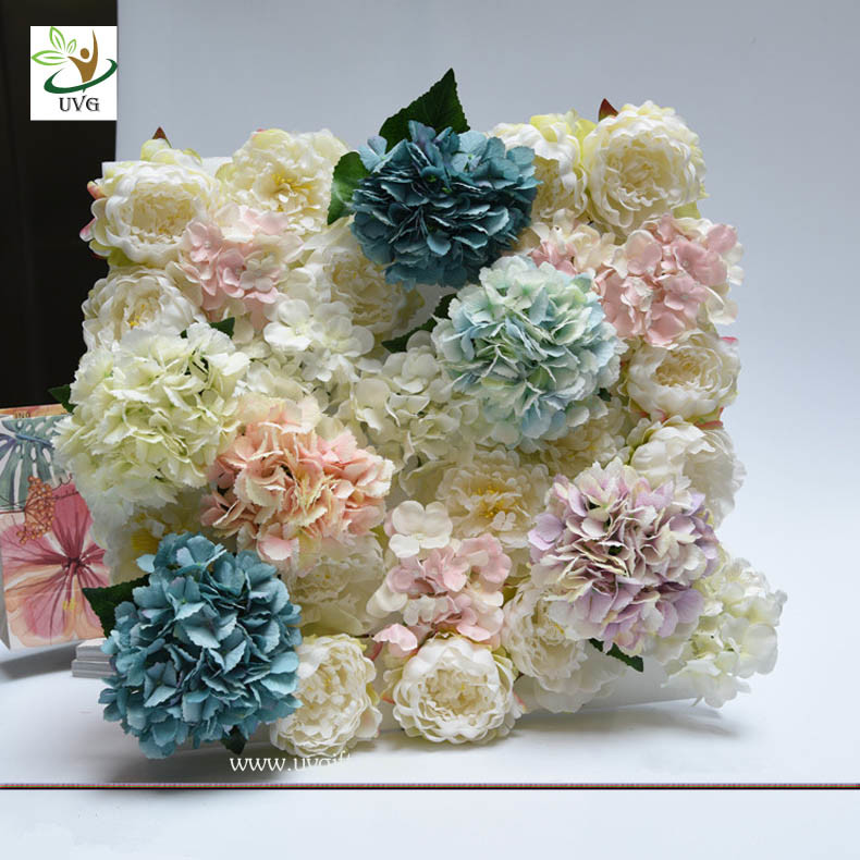 UVG wonderful silk rose wall weddings with fake penoy flowers for wedding Décor CHR1143