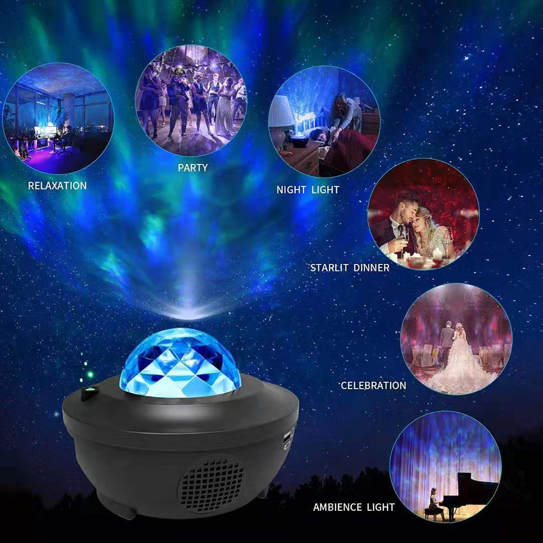Remote Control DC5V 6W LED Touch Desk Lamp Star Projector Night Light With Music