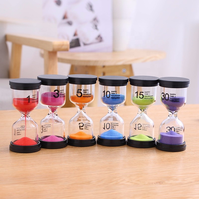 Plastic Small Hourglass 1 3 5 10 15 30 45 60 Min Sand Timer SGS Certificated