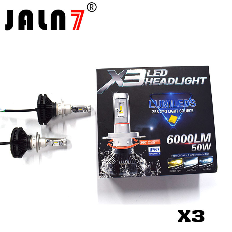 LED Headlight Bulbs JALN7 X3 LED Conversion Kits Extremely Super Bright H1/H4/H7/H11/9005/9006 50W 6000lm