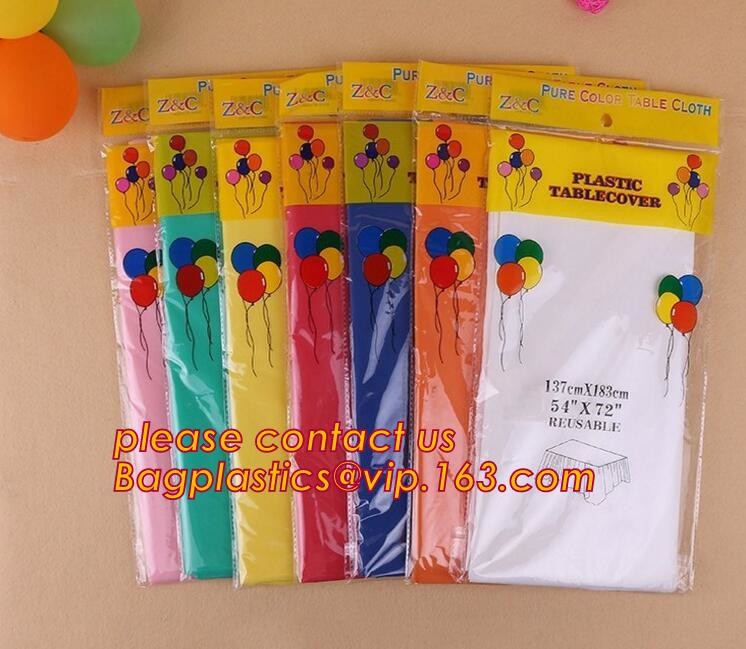 Custom Printed Plastic Waterproof Halloween Table Cloth, custom printed plastic table cover sheet, Household Items Solid