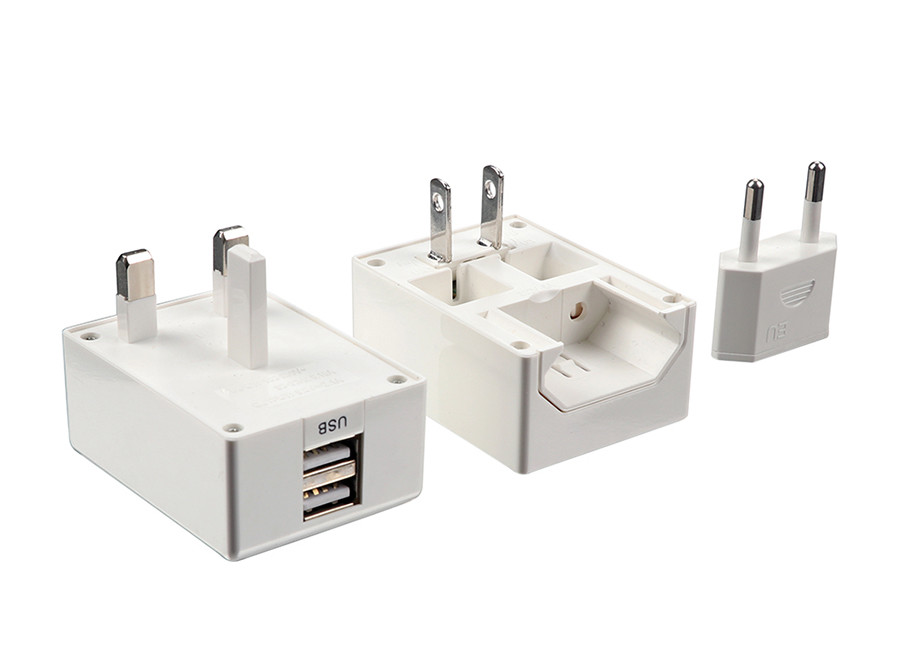 5V 2.4A AU UK US EU AC Surge Travel Plug Adapter , All In One World Travel Adapter