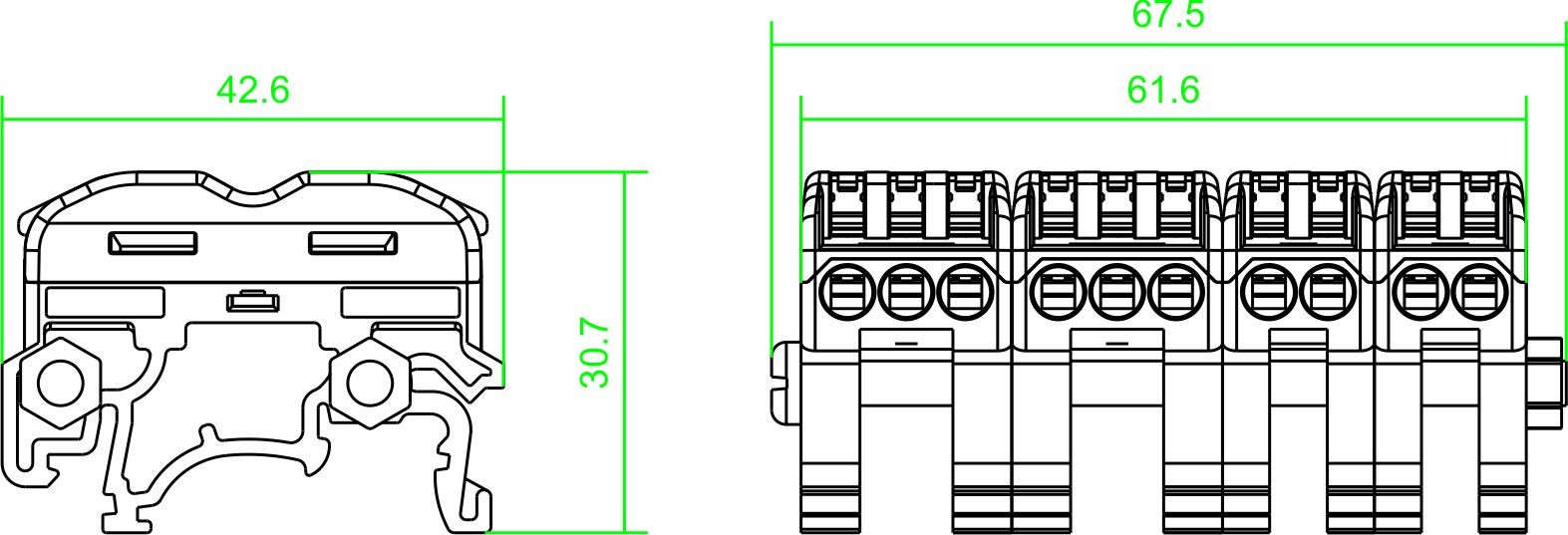 VBK-410 Conductor Crimp BV Din Rail Terminal Blocks