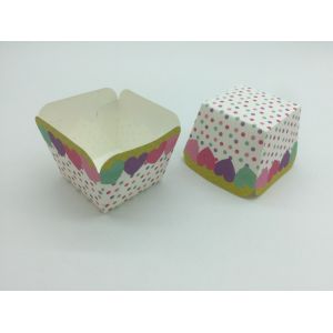 Colorful Dot Square Muffin Cases Cups Cupcake Decorating Tools Customized Logo