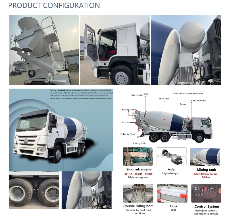 Second-Hand Construction Concrete Mixer Truck With Core Engine Component
