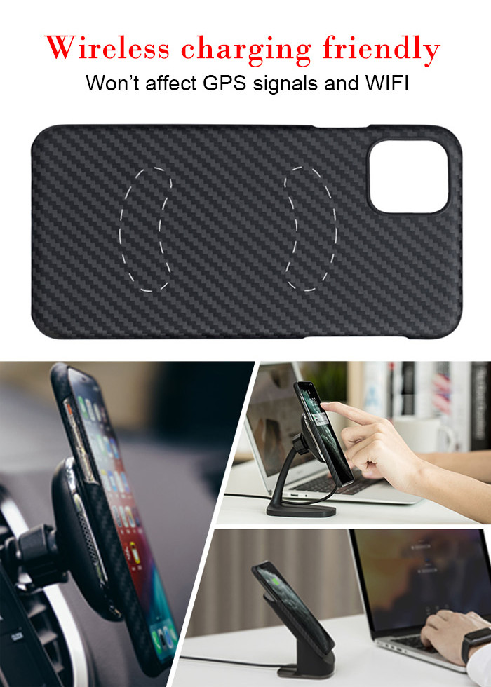 Matte Aramid Fiber Phone Case For iPhone 11 Pro Twill Style Protective Function