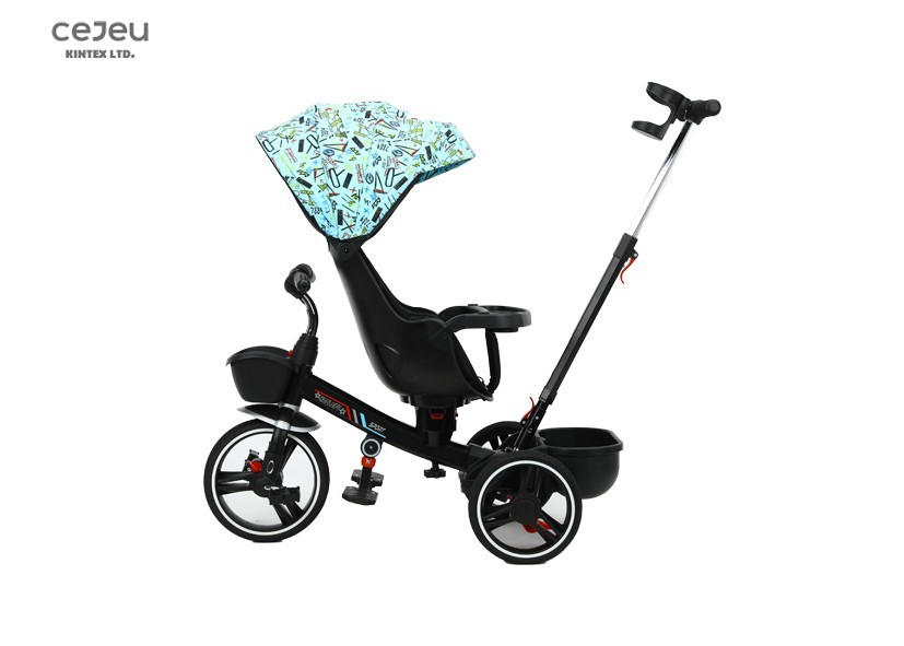 Pu Wheel Multifunction Kids Tricycle Black Blue Pink