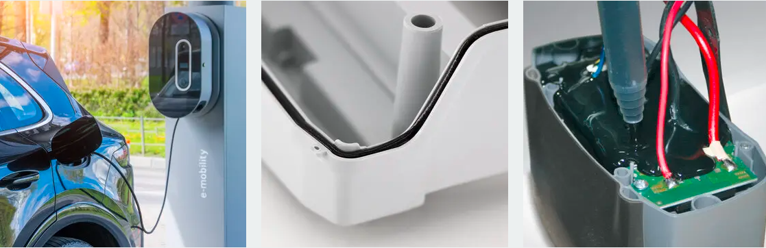 2 Part PU Gaskets Electronics Potting for Charging Systems Production