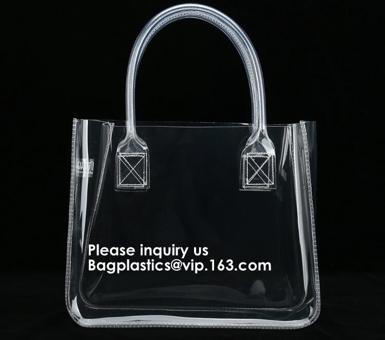Clear Duffel Gym Bag Transparent PVC Carry Bag With Shoulder Strap,Cosmetic Carry Bag Magnet Pockets Detachable Shoulder