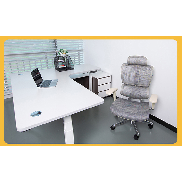 Eco-Friendly Partical Board Desktop L Shaped Electric Sit Standing Table for Students