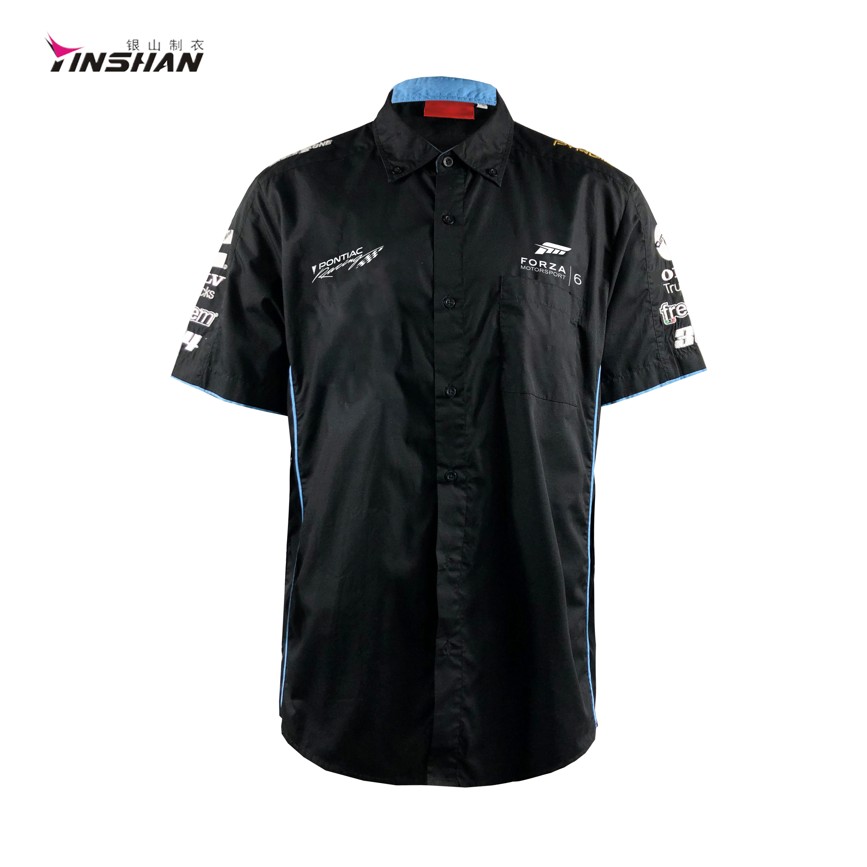 Custom Logo Print Black Motorcycle Top for S-XL Casual and Breathable Team Clothing