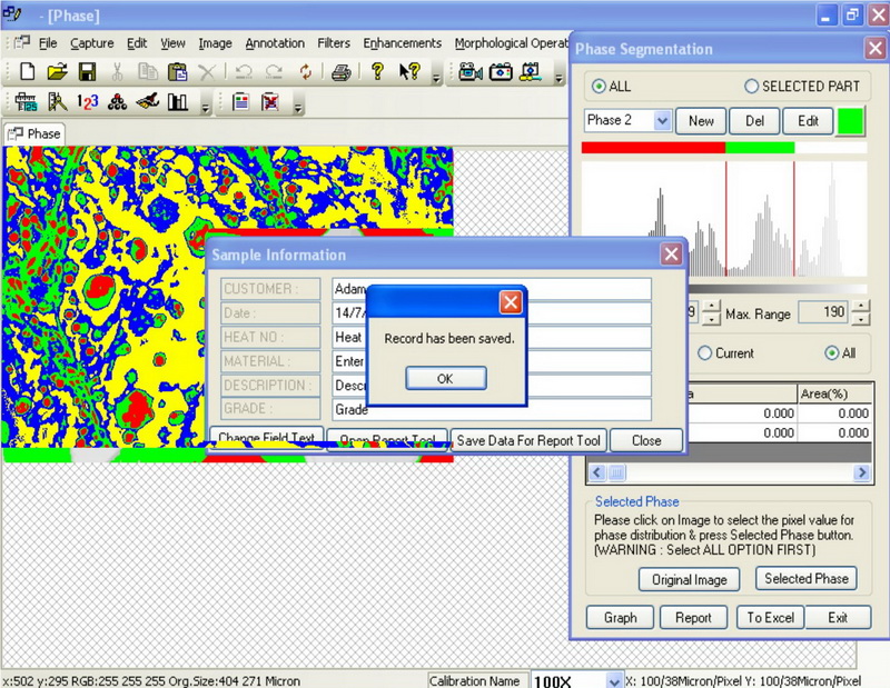 Metallographic Image Analysis Software MetaVision For Metallurgical Microscopes