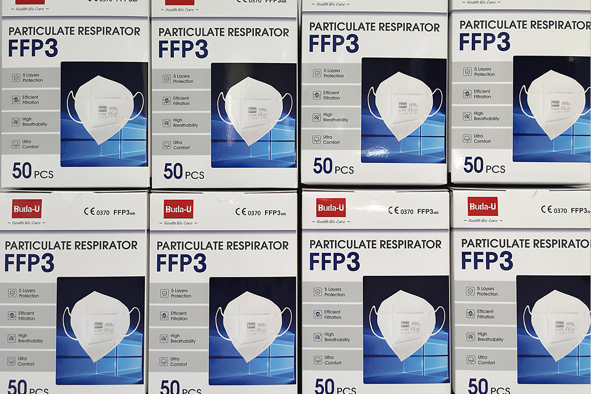 No Valve FFP3 Folded Mask FFP3 Filtering Half Mask At EU Standard With Earloops