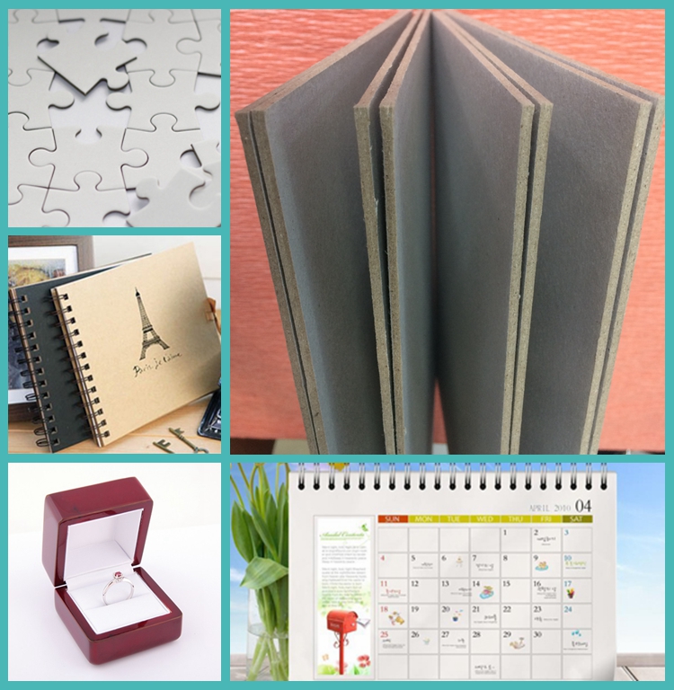 Double Grey Side 300gsm Laminated Grey Chipboard For Desk Calendar